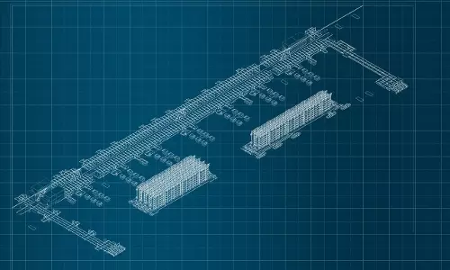 Blueprint of the new cargo terminal at Amsterdam Airport Schiphol (Copyright: Lödige Industries)