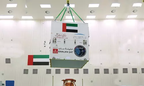 Emirates SkyCargo carries first UAE manufactured space satellite Emirates SkyCargo carries first UAE manufactured space satellite