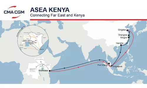 CMA CGM updates ASEA KENYA service connecting Far East & Kenya CMA CGM updates ASEA KENYA service connecting Far East & Kenya