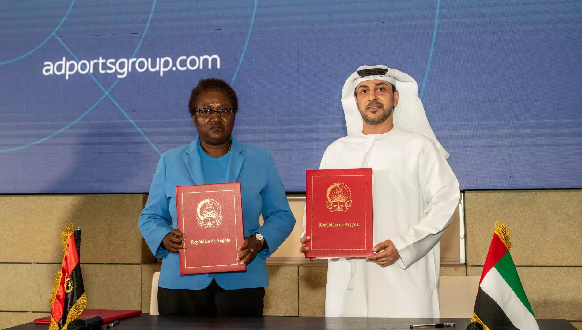 (From left): Alcina Rufina Safeca de Sousa, Chairwoman, Board of Directors, Unicargas and Mohamed Eidha Al Menhali, Regional CEO, AD Ports Group. (From left): Alcina Rufina Safeca de Sousa, Chairwoman, Board of Directors, Unicargas and Mohamed Eidha Al Menhali, Regional CEO, AD Ports Group.
