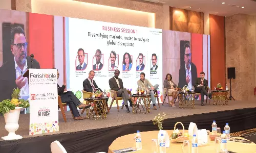 (L-R) Reji John of STAT Media Group; Christopher Flowers of Kakuzi; Okisegere Ojepat of Fresh Produce Consortium of Kenya; Harm-Jan Mostert of DB Schenker; Beth Ihomba of A.P. Moller-Maersk; Phil Forster of Teesside International Airport. (L-R) Reji John of STAT Media Group; Christopher Flowers of Kakuzi; Okisegere Ojepat of Fresh Produce Consortium of Kenya; Harm-Jan Mostert of DB Schenker; Beth Ihomba of A.P. Moller-Maersk; Phil Forster of Teesside International Airport.