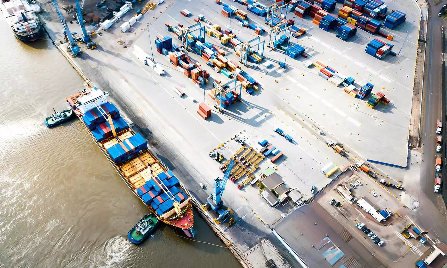 An aerial view of the container terminal in Maputo, Mozambique. An aerial view of the container terminal in Maputo, Mozambique.
