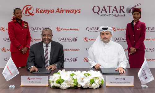 Kenya Airways signs MoU with Qatar Airways for codeshare, more flights Kenya Airways signs MoU with Qatar Airways for codeshare, more flights
