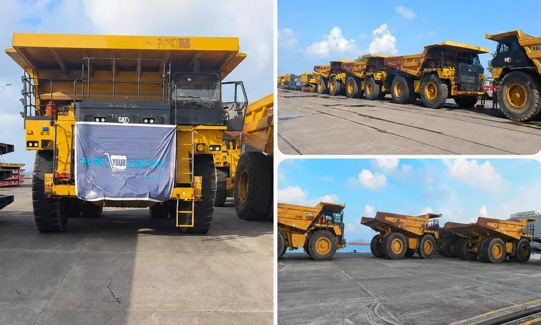 Four Caterpillar 777E trucks moved from India to Ghana by RORO