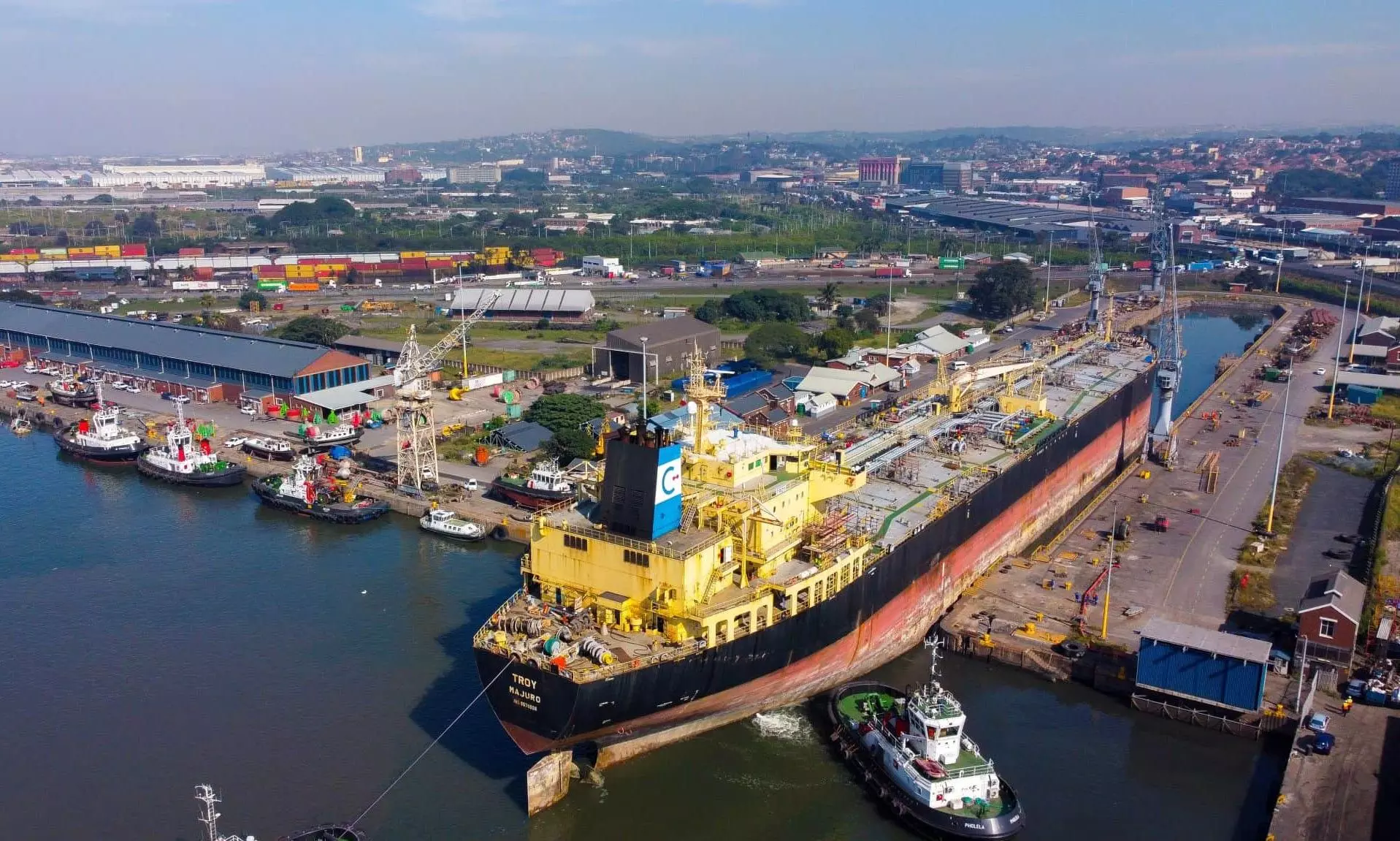 Transnet docks 228m tanker at Durban’s Prince Edward Graving Dock Transnet docks 228m tanker at Durban’s Prince Edward Graving Dock