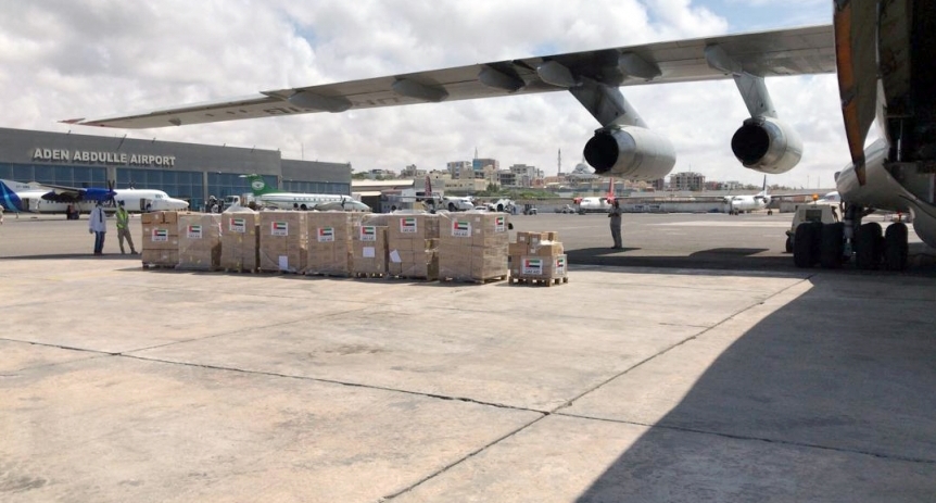The aid, which consisted of seven metric tonnes from the UAE and 20 metric tonnes from WHO, will help approximately 27,000 healthcare workers in combating the Covid-19 pandemic. Photo: Emirates News Agency The aid, which consisted of seven metric tonnes from the UAE and 20 metric tonnes from WHO, will help approximately 27,000 healthcare workers in combating the Covid-19 pandemic. Photo: Emirates News Agency
