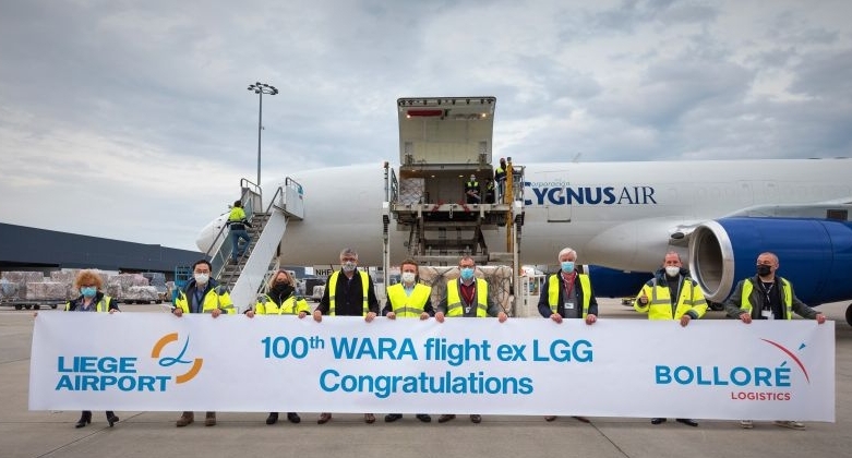WARA Air Service continues to operate two to three weekly flights from Bolloré Logistics’ European hub in Liège WARA Air Service continues to operate two to three weekly flights from Bolloré Logistics’ European hub in Liège