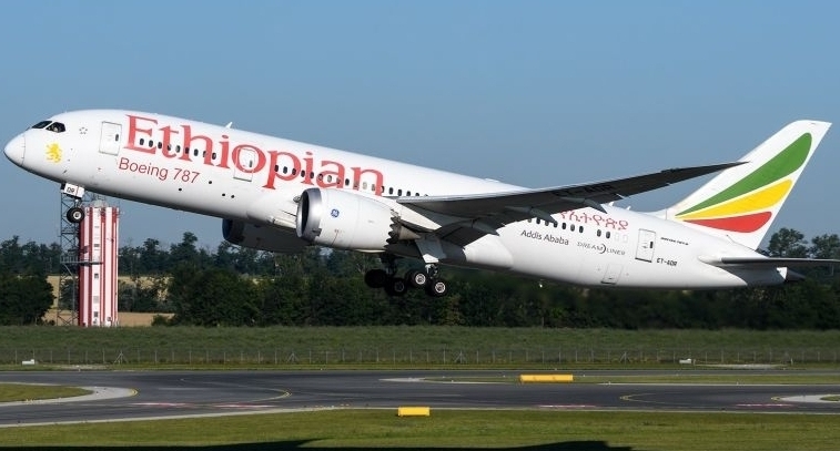 Ethiopian Airlines’ wide-bodied B787 performs service on the route. Ethiopian Airlines’ wide-bodied B787 performs service on the route.